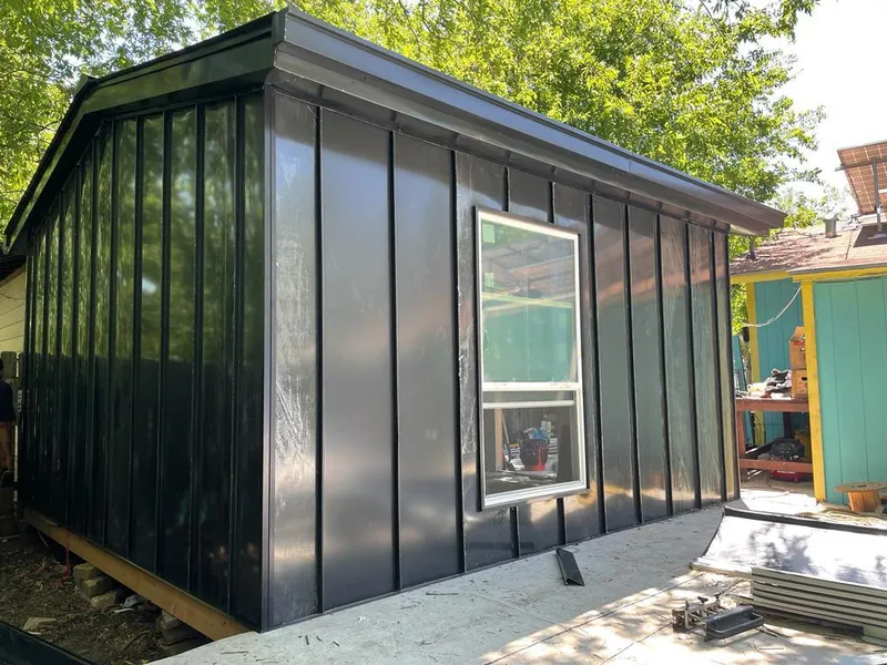 Black standing seam metal wall panels for Metal Roof Installation in Leominster